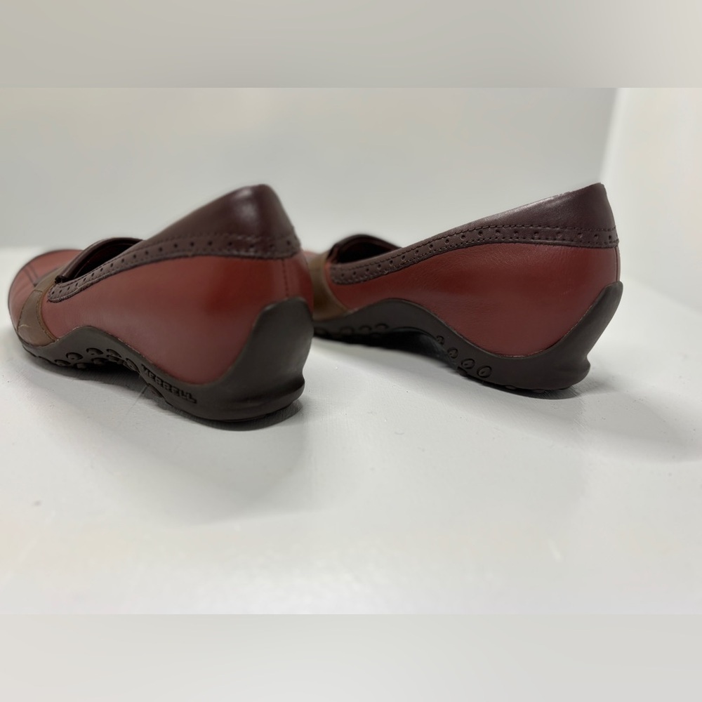 Merrell Plaza Moc Wedge Moccasins Dark Autumn Leather Slip-ons size 6.5 - Picture 6 of 8